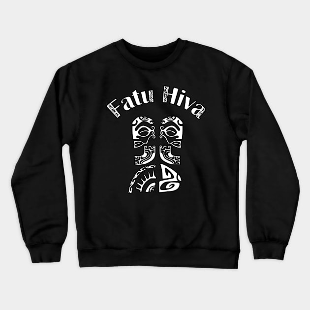 FATU HIVA (Blanc) Crewneck Sweatshirt by Nesian TAHITI